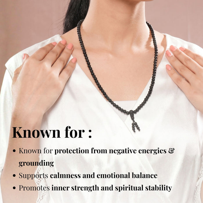 108+1 Divya Karungali Mala - Natural Ebony Wood Beads (Govt. Certified)