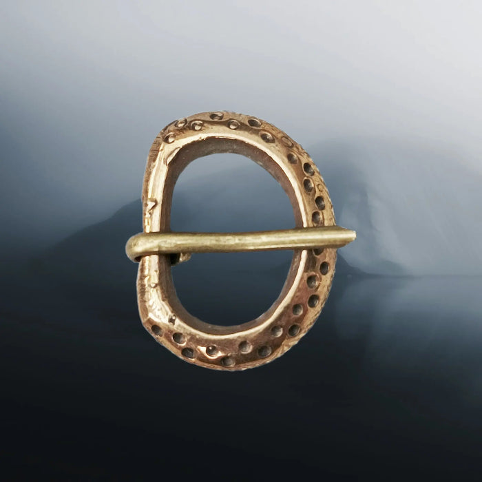 10th - 11th Century Small Replica Saxon Bronze Buckle with Dot Design