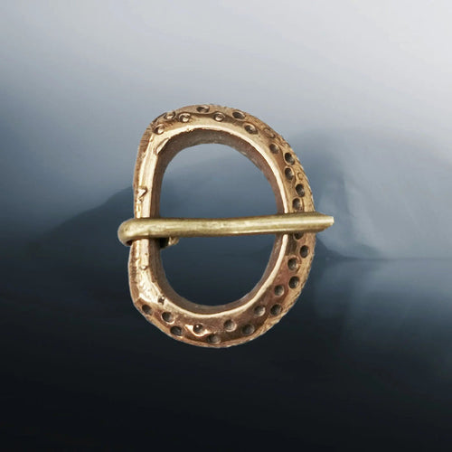 10th - 11th Century Small Replica Saxon Bronze Buckle with Dot Design