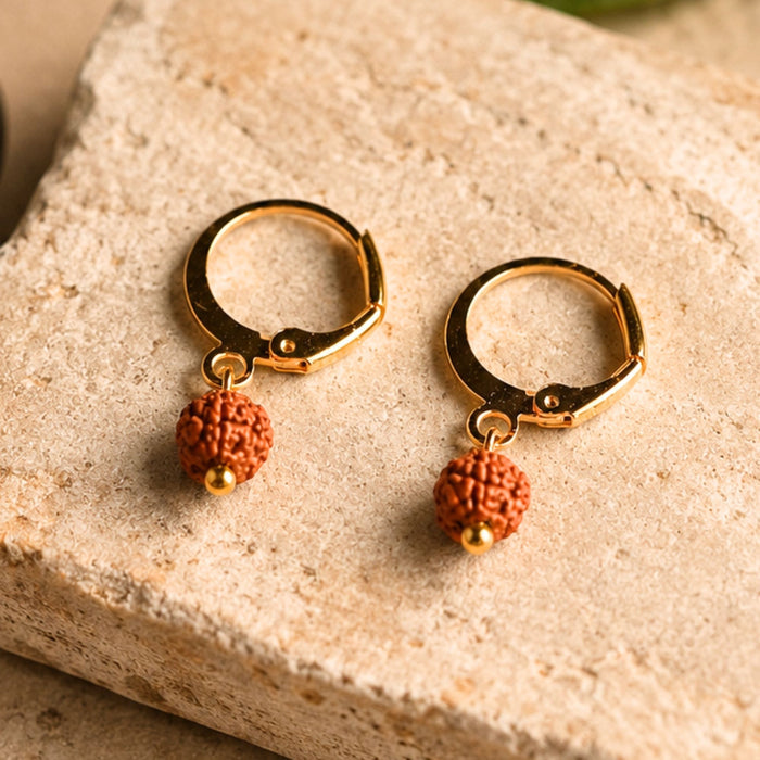 5 Mukhi Rudraksha Hoop Earrings - Pack of 2 Pairs