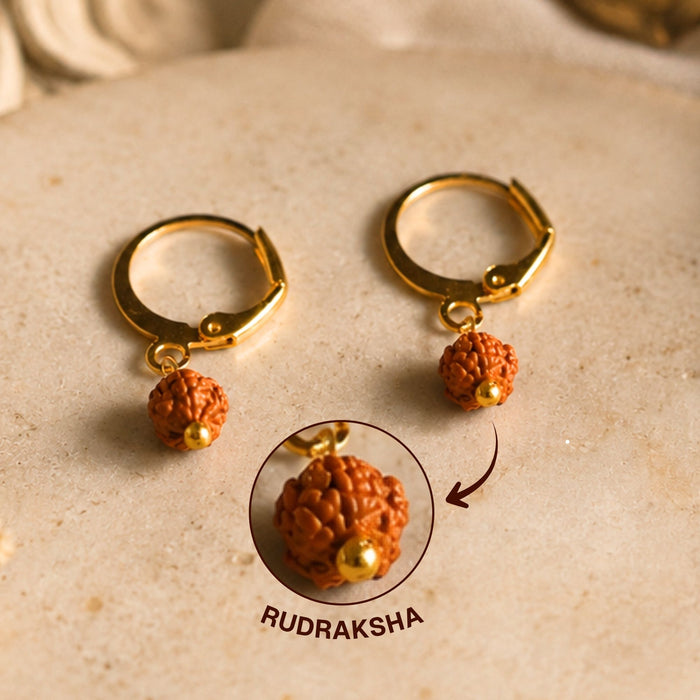 5 Mukhi Rudraksha Hoop Earrings - Pack of 2 Pairs