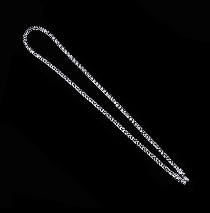 5mm Thick Silver Snake Chain Thors Hammer Necklace with Gotland Dragon Heads