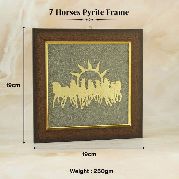 7 Horses Pyrite Frame for Vaastu