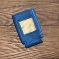 Blue Leather Self-Finishing Can Cooler