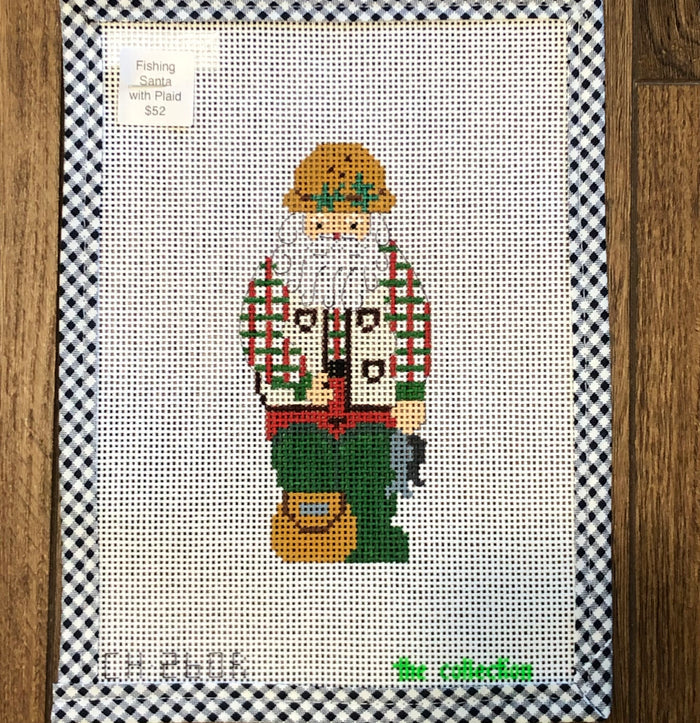 Fishing Santa with Plaid