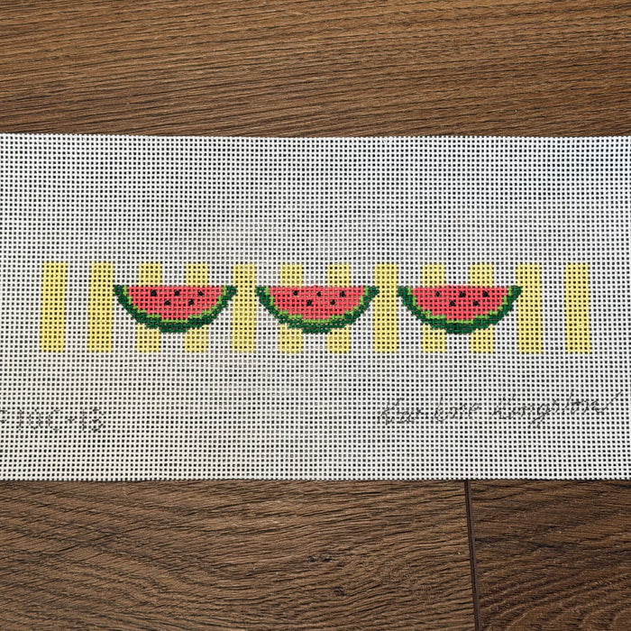 Watermelons on Yellow Stripe