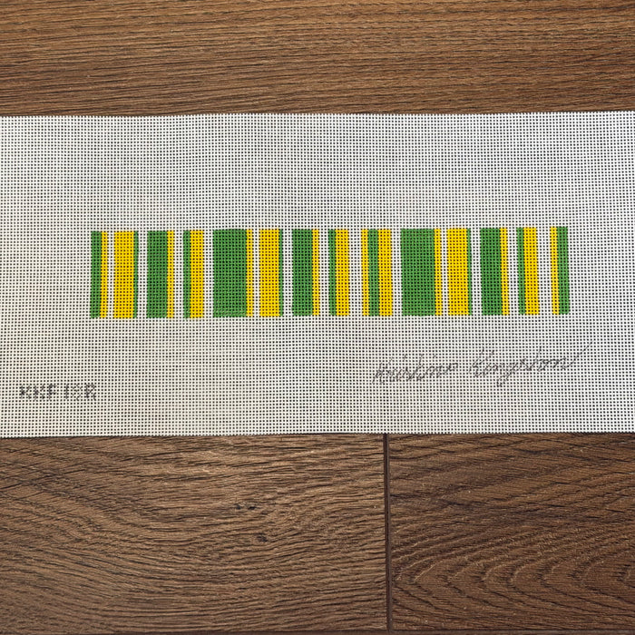 Yellow, Green, and White Stripe Key Fob