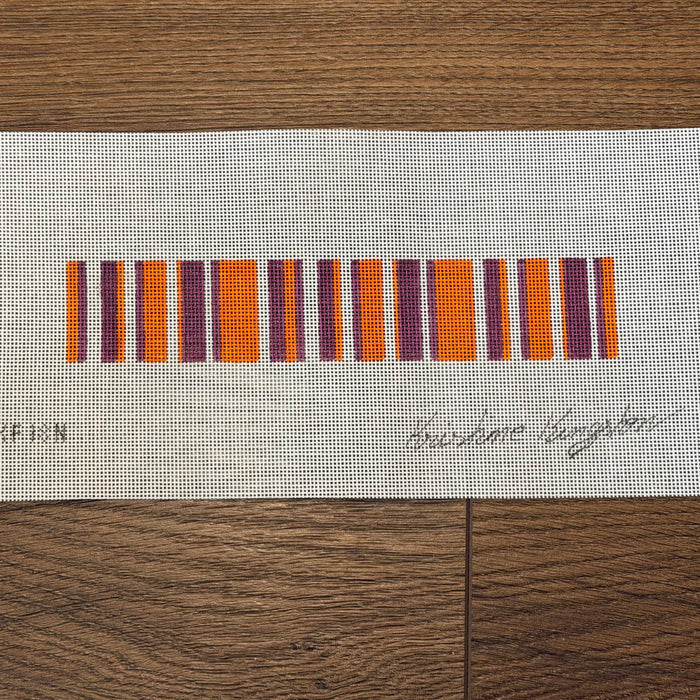 Orange, Purple, and White Stripe Key Fob