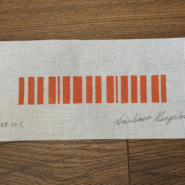 Orange and White Stripe Key Fob