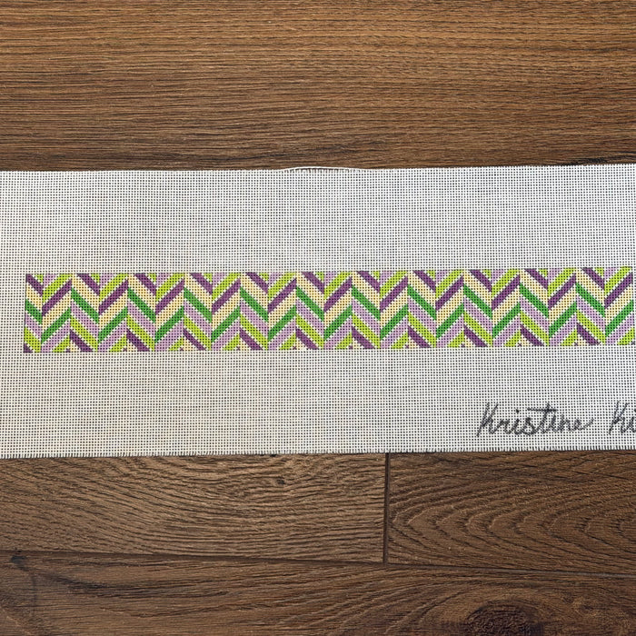 Chevron Purple, Green, and Yellow Key Fob