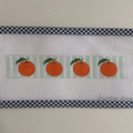 Oranges on Blue Stripes Key Fob