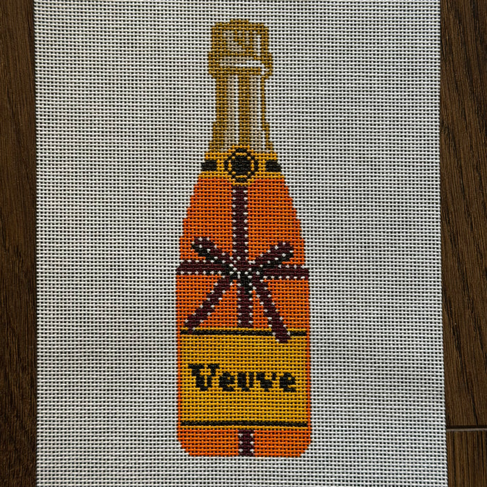 Orange Bow Champagne Bottle