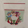 Santa with Striped Wallpaper - Girl