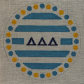 Delta Delta Delta Stripe & Dots Round