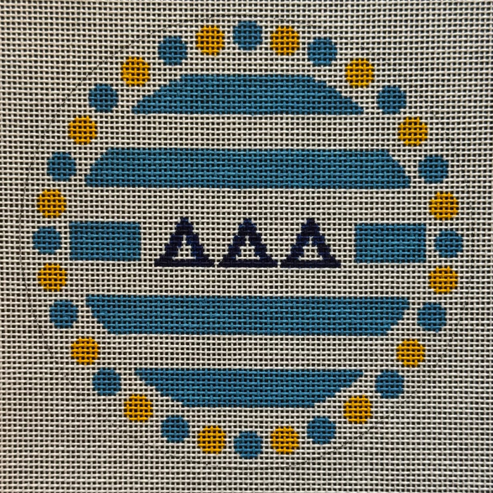 Delta Delta Delta Stripe & Dots Round