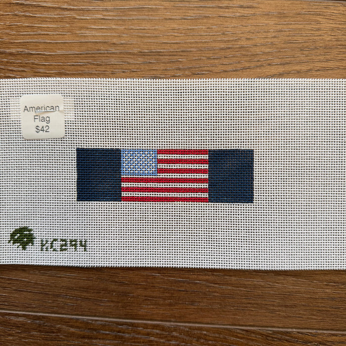 American Flag on Navy