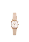 Ainsley Rose Gold Leather Strap Watch (Beige)