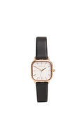 Ainsley Rose Gold Leather Strap Watch (Black)