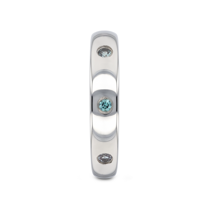 ALEX Polished Domed Tungsten Carbide Ring with Alexandrite Setting - 4mm