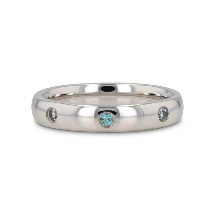 ALEX Polished Domed Tungsten Carbide Ring with Alexandrite Setting - 4mm