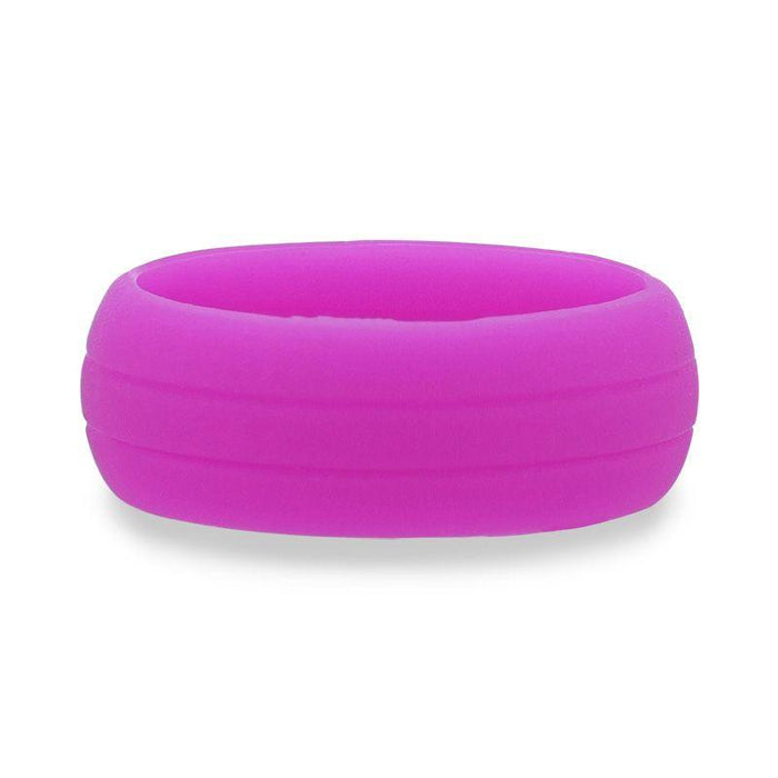 AMARIS Dual Groove Silicone Ring for Men and Women Purple Comfort Fit Hypoallergenic Thorsten - 8mm