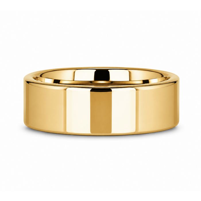 ARI Flat Gold-Plated Tungsten Ring - 4mm - 8mm
