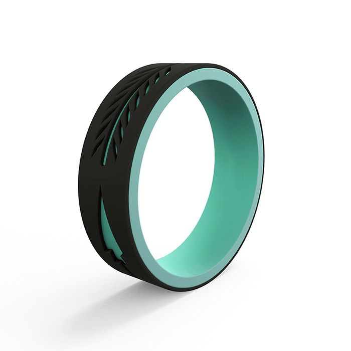 ARROW Women's Black & Aqua Strata Arrow Silicone Band - 6mm