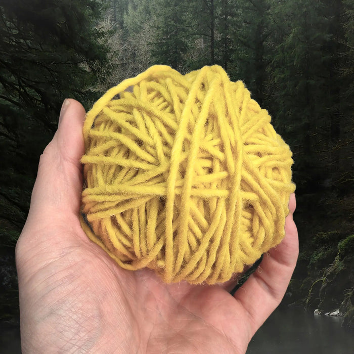 Authentic Nailbinding Chunky Shetland Wool Yarn Ball - 4 Ply - 100g - Yellow