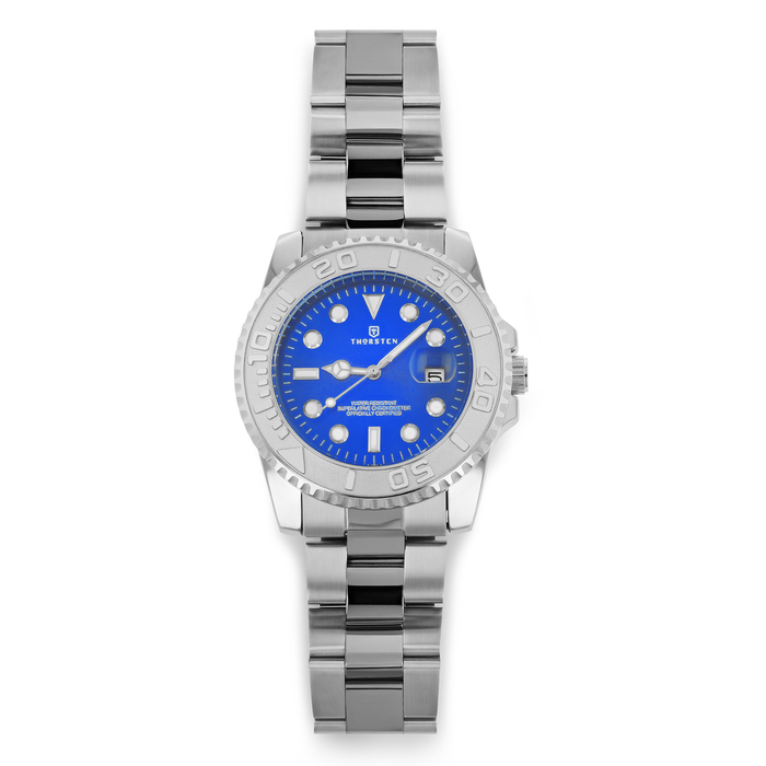 AZOR Deep Blue Dial with Silver Band Watch