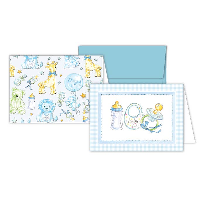 Baby Icon Blue Note Cards