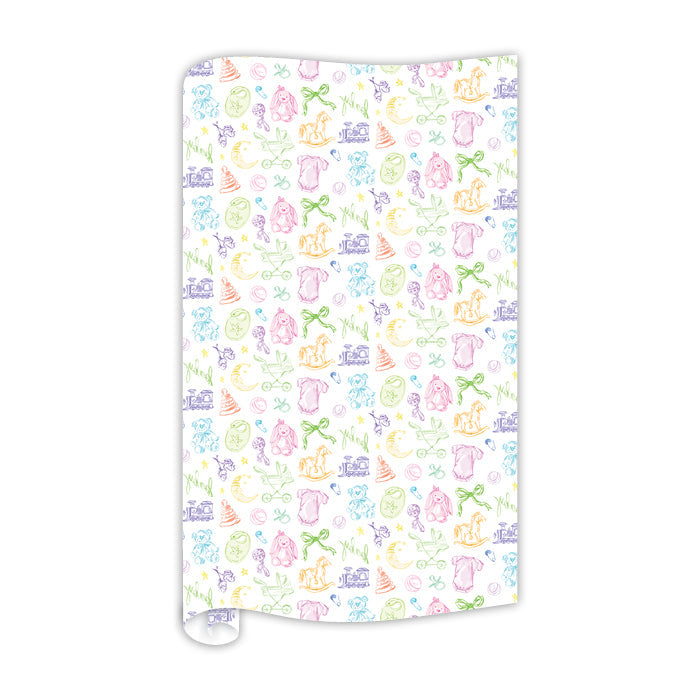 Baby Toile Gift Wrap