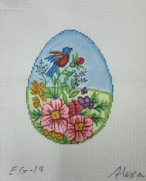 Bird in Flowers Easter Egg