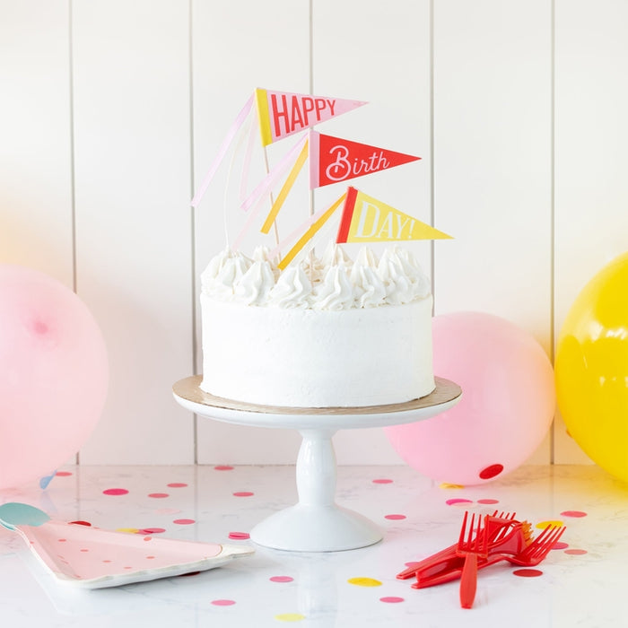 Birthday Flag Cake Topper