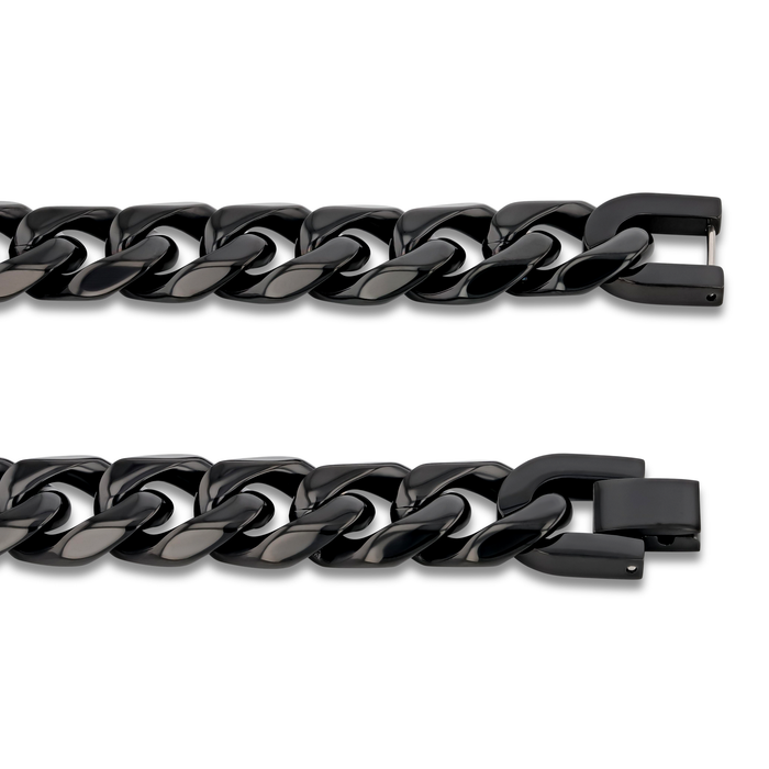 Black Stainless Steel 14mm Cuban Chain - 22 Inch