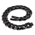 Black Stainless Steel 14mm Cuban Chain - 9 Inch