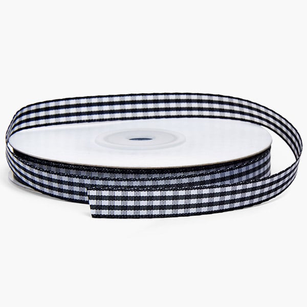Black & White Gingham Ribbon