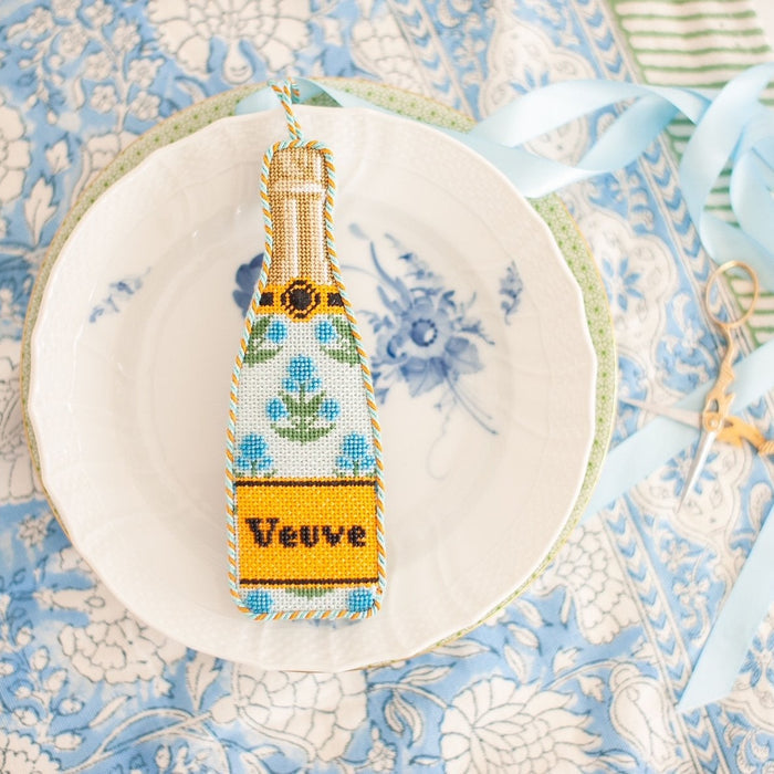 Block Print Champagne Bottle