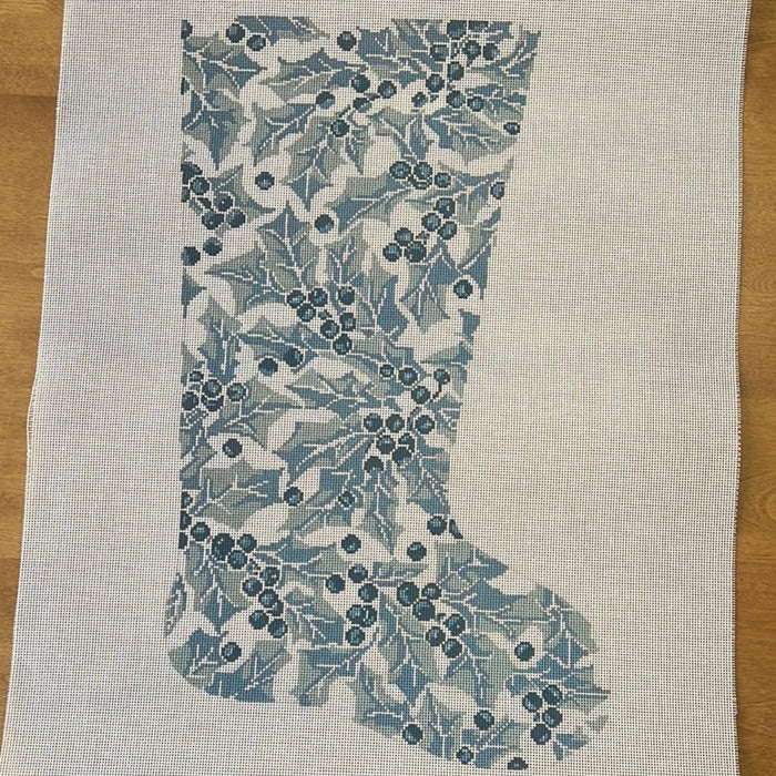 Blue Holly Stocking -14 mesh