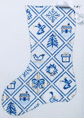 Blue & White Tiles Mini Stocking