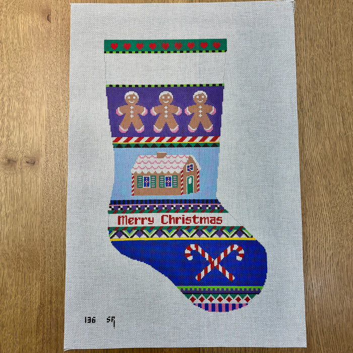 Bold Stripe Gingerbread Stocking