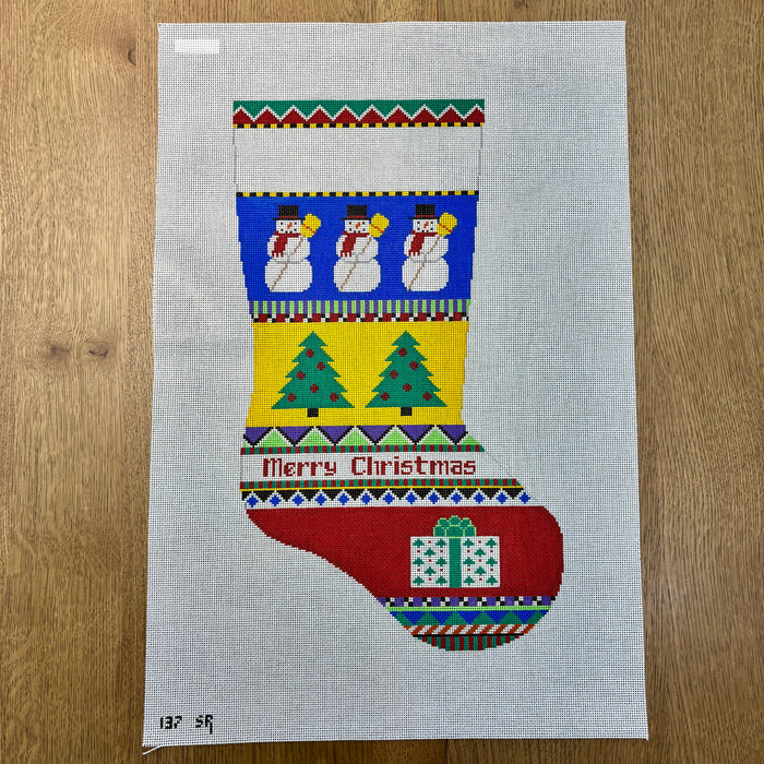 Bold Stripe Snowman Stocking