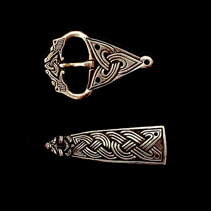 Borre Wolf Head Viking Belt Fittings in Bronze