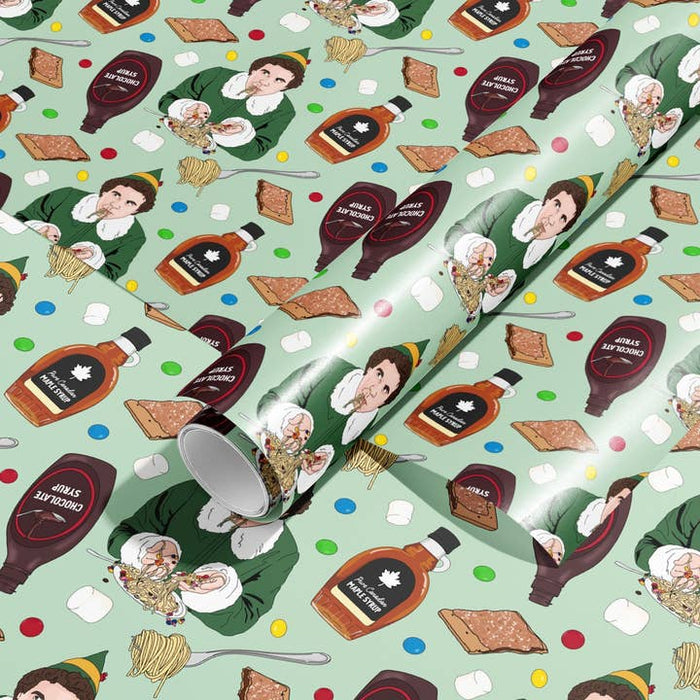 Breakfast Spaghetti Elf Gift Wrap