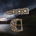 Bronze Borre Style Buckle Set from Birka - Buckle & Strap End