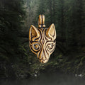 Bronze Borre Style Viking Wolf Head Pendant