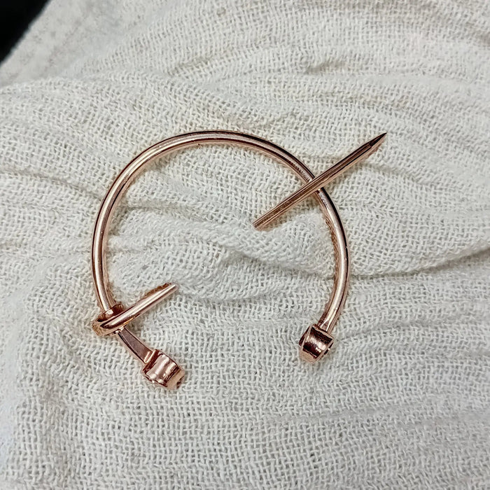 Large Bronze Clothes Pin / Cloak Pin / Fibula - Hooked Through Linen