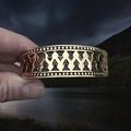 Bronze Hiberno-Norse Viking Bracelet / Arm Ring Replica with 3 Dot Design in Fingers