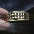 Bronze Hiberno-Norse Viking Bracelet / Arm Ring Replica with 5 Dot Design in Fingers
