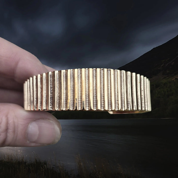 Bronze Hiberno-Norse Viking Bracelet / Arm Ring Replica with Ridge Design in Fingers