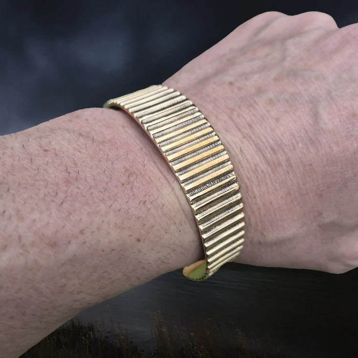 Bronze Hiberno-Norse Viking Bracelet / Arm Ring Replica with Ridge Design on Wrist